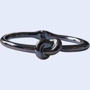 Unbranded Modern Minimalist Silver Tone Knot Bangle Bracelet Cuf